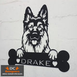 German Sheperd Wall Art With Personalized Text Dog Kennel & Run Accessories