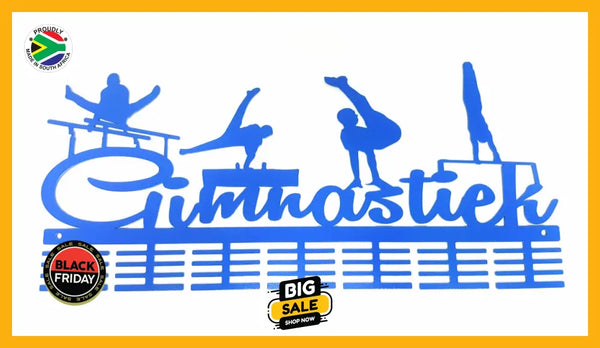 Gimnastiek Mens Artistic Gymnastics 56 Tier Medal Hanger Blue Sports Medal Hangers