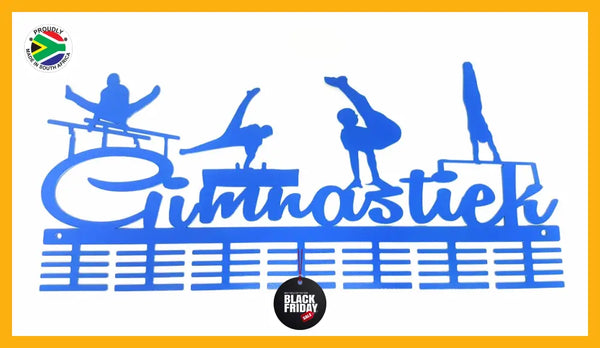 Gimnastiek Mens Artistic Gymnastics 56 Tier Medal Hanger Blue Sports Medal Hangers