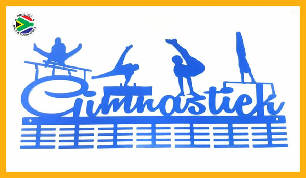 Gimnastiek Mens Artistic Gymnastics 56 Tier Medal Hanger Blue Sports Medal Hangers