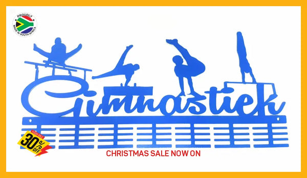 Gimnastiek Mens Artistic Gymnastics 56 Tier Medal Hanger Blue Sports Medal Hangers