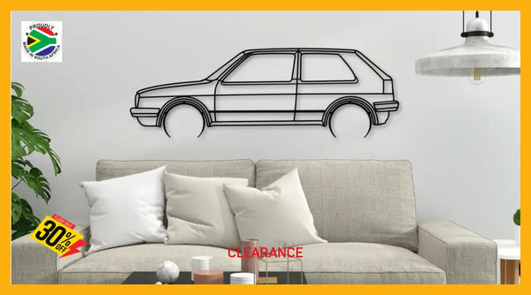 Golf 2 Detailed Silhouette Metal Wall Art