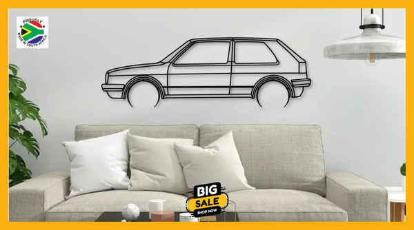 Golf 2 Detailed Silhouette Metal Wall Art