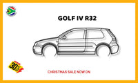 Golf 4 R32 Detailed Silhouette Metal Wall Art