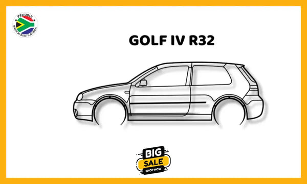 Golf 4 R32 Detailed Silhouette Metal Wall Art