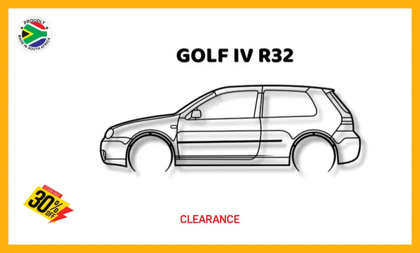 Golf 4 R32 Detailed Silhouette Metal Wall Art