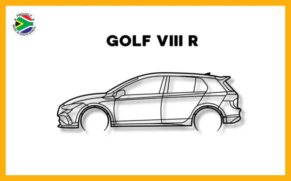 Golf 8R Detailed Silhouette Metal Wall Art