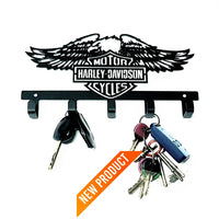 Harley Davidson Design - 5 Hook Key Ferro Grain Black Home Décor