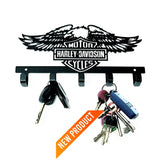 Harley Davidson Design - 5 Hook Key Ferro Grain Black Home Décor