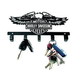 Harley Davidson Design - 5 Hook Key Ferro Grain Black Home Décor