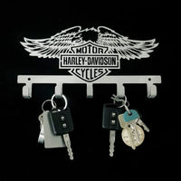 Harley Davidson Design 5 Hook Key Stainless Steel Brush Finish Home Décor