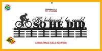 He Believed He Could Cycling 48 Tier Medal Hanger Black Sports Medal Hangers