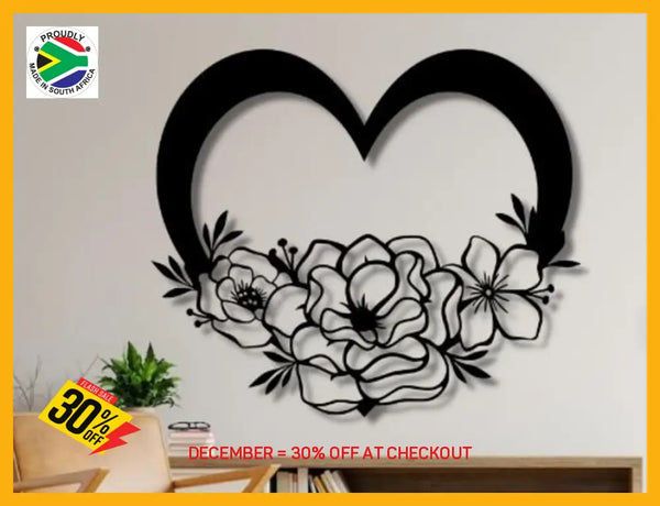 Heart With Flowers Wall Art