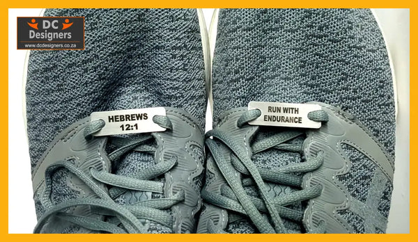 Hebrews 12:1 Run With Endurance Shoelace Tag Set Shoe Lace Tags