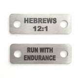 Hebrews 12:1 Run With Endurance Shoelace Tag Set Shoe Lace Tags