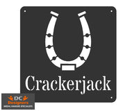 Horse Shoe Stable Name Plaques 300X300 / Black
