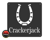 Horse Shoe Stable Name Plaques 300X300 / Black