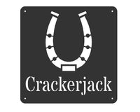 Horse Shoe Stable Name Plaques 300X300 / Black