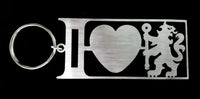 I Love Chelsea Key Ring Stainless Steel Brush Finish Key Rings