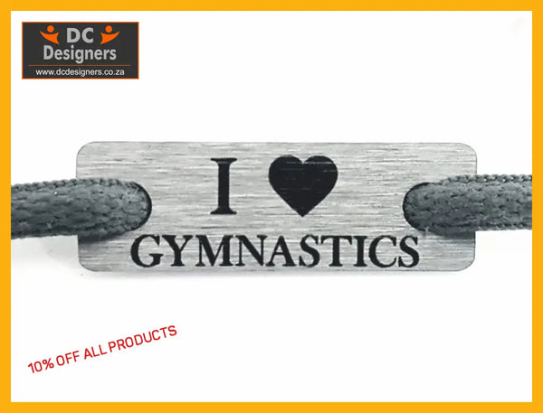 I Love Gymnastics Individual Shoelace Tag Shoe Lace Tags