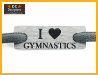 I Love Gymnastics Individual Shoelace Tag Shoe Lace Tags