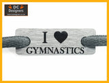 I Love Gymnastics Individual Shoelace Tag Shoe Lace Tags