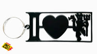 I Love Man Utd Key Ring Black Rings