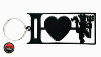 I Love Man Utd Key Ring Black Rings