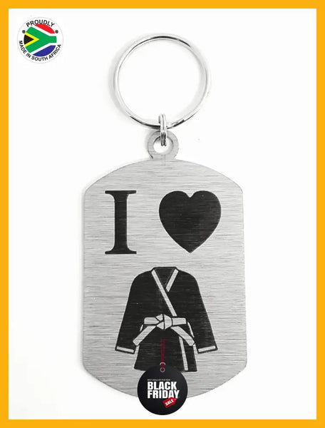 I Love Martial Arts Single Sided Laser Engraved Key Ring-Bag Tag Key Rings