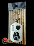 I Love Martial Arts Single Sided Laser Engraved Key Ring-Bag Tag Key Rings