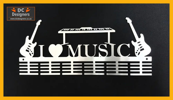 I Love Music Instruments 48 Tier Medal Hanger Stainless Steel Brush Finish Sports Medal Hangers