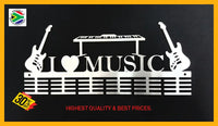 I Love Music Instruments 48 Tier Medal Hanger Stainless Steel Brush Finish Sports Medal Hangers