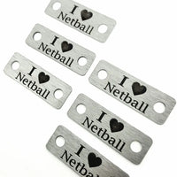 I Love Netball Individual Shoelace Tag Shoe Lace Tags