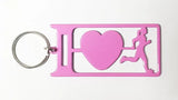 I Love Running Lady Key Ring Pink Rings