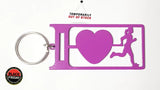 I Love Running Lady Key Ring Purple Rings