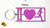 I Love Running Lady Key Ring Purple Rings