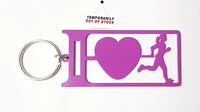 I Love Running Lady Key Ring Purple Rings