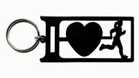 I Love Running Lady Key Ring Rings