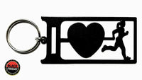 I Love Running Lady Key Ring Rings