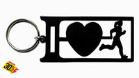 I Love Running Lady Key Ring Rings