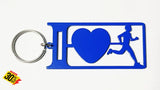 I Love Running Man Key Ring Blue Rings