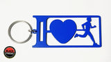 I Love Running Man Key Ring Blue Rings