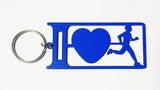 I Love Running Man Key Ring Blue Rings