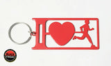 I Love Running Man Key Ring Red Rings