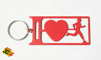 I Love Running Man Key Ring Red Rings