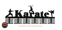 Karate 3 Figure 48 Tier Medal Hanger Black Sports Medal Hangers