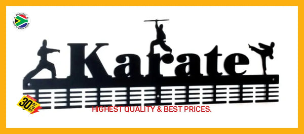 Karate 3 Figure 72 Tier Medal Hanger Black Sports Medal Hangers