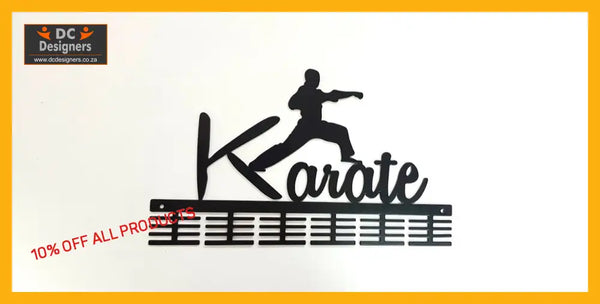 Karate 48 Tier Medal Hanger Black Sports Medal Hangers