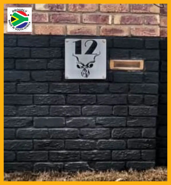 Kudu House Number Sign Wall Art