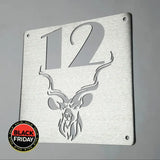 Kudu House Number Sign Wall Art